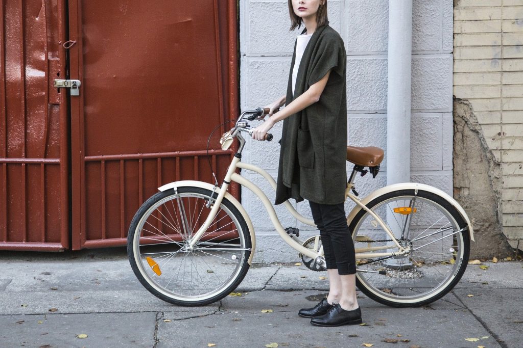 woman with bicycle