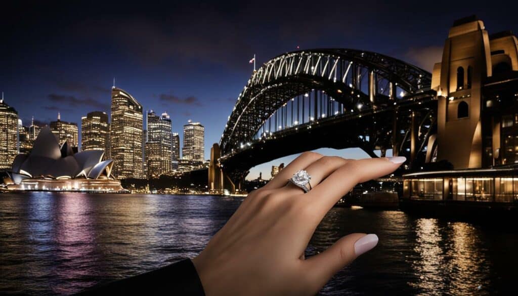 Engagement ring in Sydney CBD